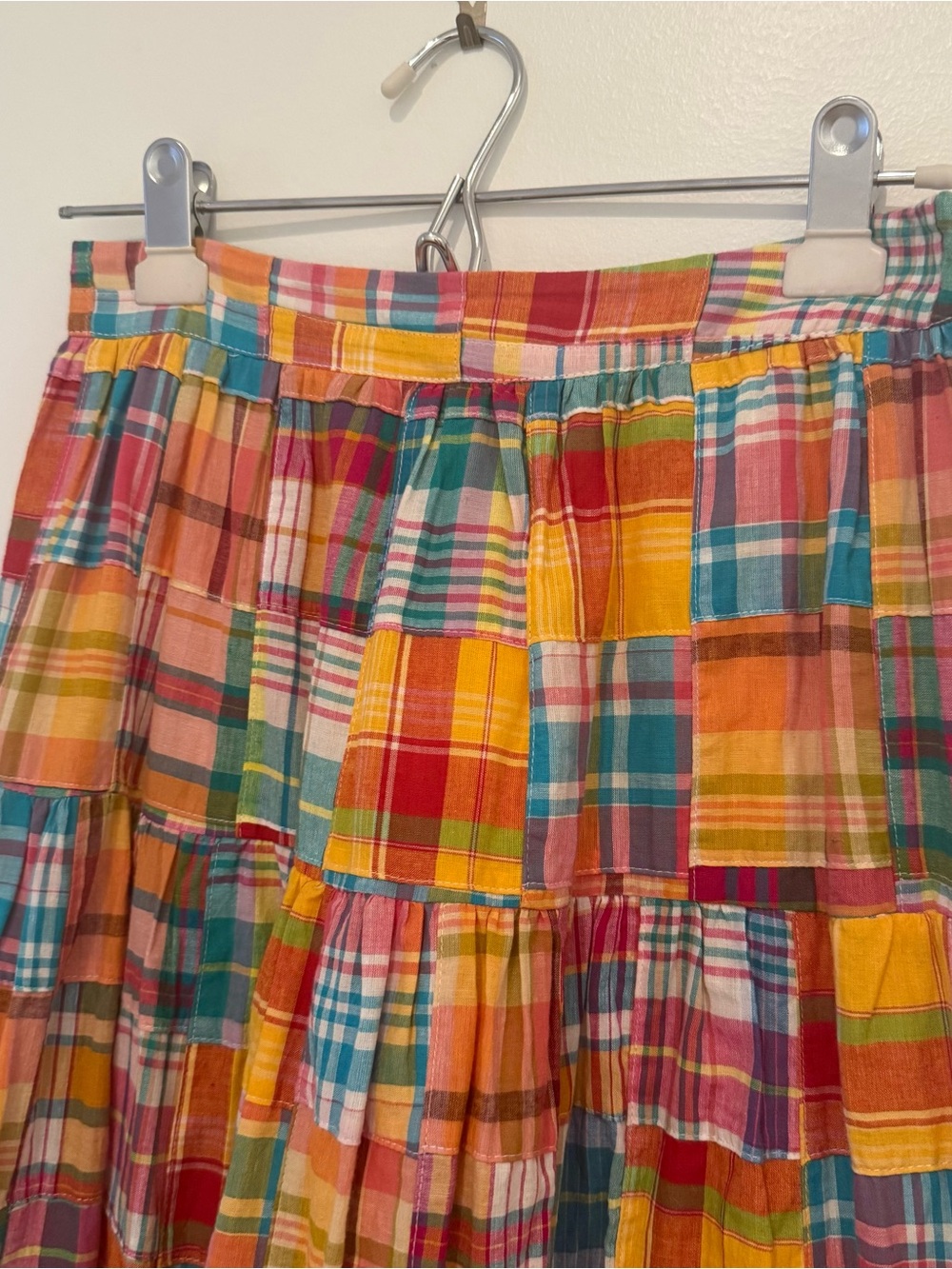 STAUD Multi-Color Plaid Tiered Maxi Skirt - Picture 3 of 5